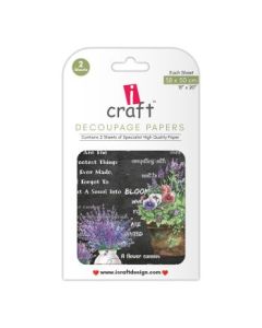 iCraft Decoupage Paper - Lovely Lavenders 15 x 20" - Design - 3020