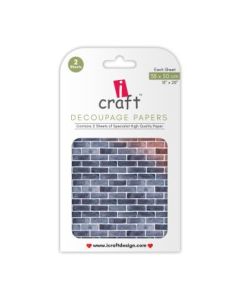 iCraft Decoupage Paper - 2 Tone Bricks 15 x 20" - Design - 3027