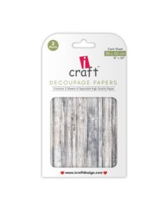 iCraft Decoupage Paper - Distressed Plank 15 x 20" - Design - 3029