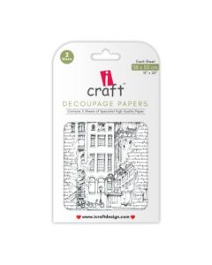 iCraft Decoupage Paper - Old Clock Tower 15 x 20" - Design - 3041