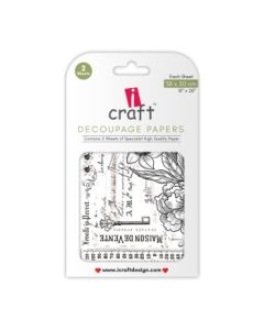 iCraft Decoupage Paper - B&W Anemone 15 x 20" - Design - 3042