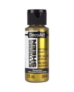 DecoArt Extreme Sheen Metallic Acrylic Paint - 59 ML (2 Oz) Bottle - Vintage Brass (05)