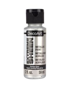 DecoArt Extreme Sheen Metallic Acrylic Paint - 59 ML (2 Oz) Bottle - Sterling Silver (07)