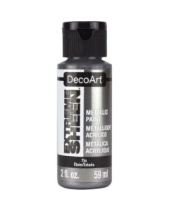 DecoArt Extreme Sheen Metallic Acrylic Paint - 59 ML (2 Oz) Bottle - Tin (09)