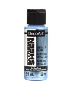 DecoArt Extreme Sheen Metallic Acrylic Paint - 59 ML (2 Oz) Bottle - Sky Blue Topaz (25)