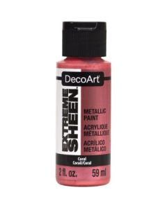 DecoArt Extreme Sheen Metallic Acrylic Paint - 59 ML (2 Oz) Bottle - Coral (26)