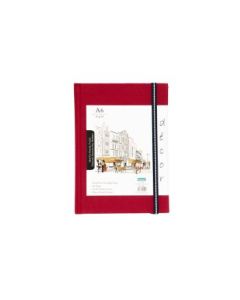 Scholar Artists' Sketch Book Décor - A6 (10.5 cm x 14.8 cm or 4.13 in x 5.8 in) Natural White Medium 150 GSM, Cloth Finish Red Cover Journal of 56 Sheets