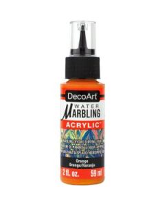 DecoArt Water Marbling Paint - 59 ML (2 Oz) Dropper Bottle - Orange (07)