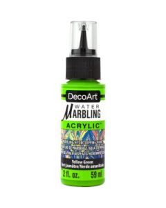 DecoArt Water Marbling Paint - 59 ML (2 Oz) Dropper Bottle - Yellow Green (09)