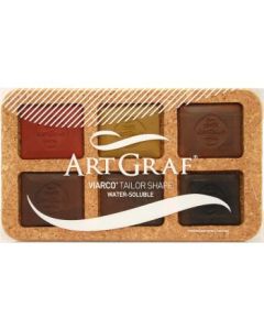 Viarco ArtGraf Water-Soluble Tailor Shape Chalk - Set of 6 Earth Tones