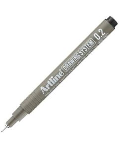 Artline Technical Drawing Pen - Water-Based Pigment Ink - Black - 0.2 MM