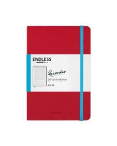 Endless Recorder - Crimson Sky (Red) - Regalia Paper - 80 GSM Ruled A5 (8.3 x 5.6") Notebook of 192 Pages