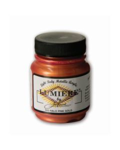 Jacquard Lumiere Metallic Fabric Colour - 2.25 Oz (66.54 ML) Jar - Halo Pink Gold (555)