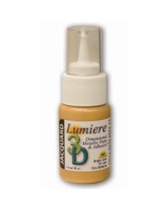 Jacquard Lumiere 3D Dimensional Metallic Fabric Colour - 1 Oz (29.57 ML) Jar - Bright Gold (203)