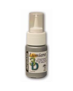 Jacquard Lumiere 3D Dimensional Metallic Fabric Colour - 1 Oz (29.57 ML) Jar - Steel (206)