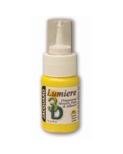 Jacquard Lumiere 3D Dimensional Metallic Fabric Colour - 1 Oz (29.57 ML) Jar - Lemon (207)