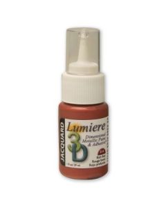 Jacquard Lumiere 3D Dimensional Metallic Fabric Colour - 1 Oz (29.57 ML) Jar - Rich Red (214)