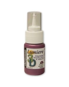 Jacquard Lumiere 3D Dimensional Metallic Fabric Colour - 1 Oz (29.57 ML) Jar - Burgundy (215)