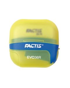 Factis Pencil Sharpener + Eraser - EVO36R - Yellow