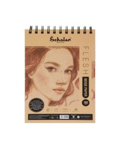 Scholar Artists' Toned Paper Flesh - A5 (14.8 cm x 21 cm or 5.8 in x 8.3 in) Beige Smooth 160 GSM, Spiral Pad of 40 Sheets