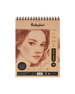 Scholar Artists' Toned Paper Flesh - A4 (29.7 cm x 21 cm or 8.3 in x 11.7 in) Beige Smooth 160 GSM, Spiral Pad of 40 Sheets