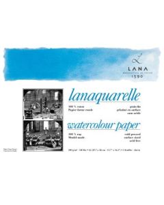 Lana Artists' Watercolour - Lanaquarelle - A3 (29.7 cm x 42 cm) Natural White Fine Grain / Matt Surface / Cold Press 300 GSM Paper, PolyPack of 3 Sheets