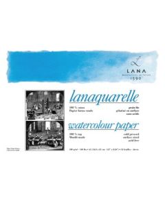 Lana Artists' Watercolour - Lanaquarelle - A5 (14.8 cm x 21 cm) Natural White Fine Grain / Matt Surface / Cold Press 300 GSM Paper, PolyPack of 12 Sheets