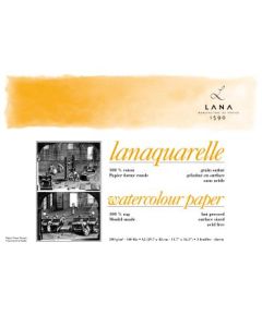 Lana Artists' Watercolour - Lanaquarelle - A3 (29.7 cm x 42 cm) Natural White Smooth / Hot Press 300 GSM Paper, PolyPack of 3 Sheets