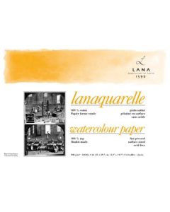 Lana Artists' Watercolour - Lanaquarelle - A4 (21 cm x 29.7 cm) Natural White Smooth / Hot Press 300 GSM Paper, PolyPack of 6 Sheets