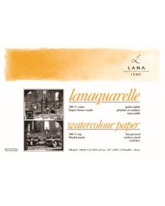 Lana Artists' Watercolour - Lanaquarelle - A5 (14.8 cm x 21 cm) Natural White Smooth / Hot Press 300 GSM Paper, PolyPack of 12 Sheets