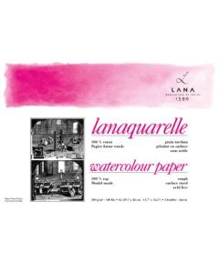 Lana Artists' Watercolour - Lanaquarelle - A3 (29.7 cm x 42 cm) Natural White Rough Grain 300 GSM Paper, PolyPack of 3 Sheets