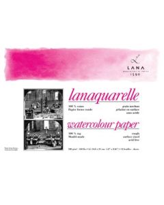 Lana Artists' Watercolour - Lanaquarelle - A5 (14.8 cm x 21 cm) Natural White Rough Grain 300 GSM Paper, PolyPack of 12 Sheets