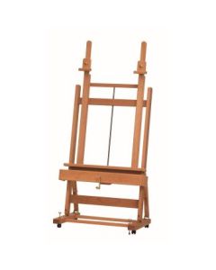 MABEF Beech Wood Double Mast (Pole) Studio Easel - H Frame - with Crank for Elevation