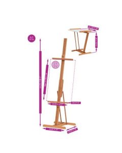 MABEF Beech Wood Convertible Lyre Easel