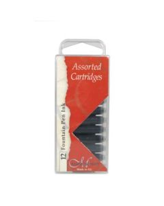 Manuscript Assorted Fountain Pen Ink Cartridges - Pack Of 12