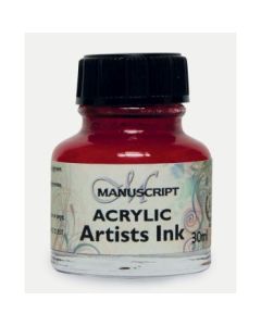 Manuscript Artists Acrylic Dip Pen Ink 30 ML - Crimson