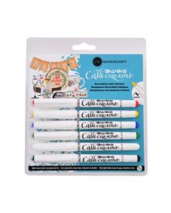 Manuscript Callicreative Multisurface Italic Crafter Marker - 6 Assorted Pens - Medium (2.5 mm)