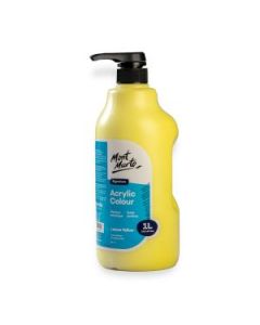 Mont Marte Signature Acrylic Paint - Can of 1000 ml (33.8 Oz) - Lemon Yellow