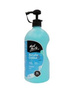 Mont Marte Signature Acrylic Paint - Can of 1000 ml (33.8 Oz) - Turquoise