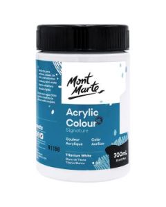 Mont Marte Signature Acrylic Paint - Jar of 300 ml (10.5 Oz) - Titanium White