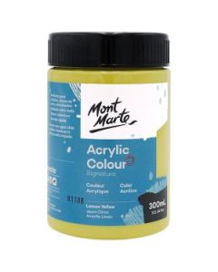 Mont Marte Signature Acrylic Paint - Jar of 300 ml (10.5 Oz) - Lemon Yellow