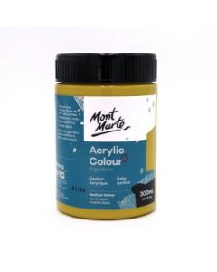 Mont Marte Signature Acrylic Paint - Jar of 300 ml (10.5 Oz) - Medium Yellow