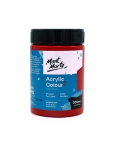 Mont Marte Signature Acrylic Paint - Jar of 300 ml (10.5 Oz) - Brilliant Red