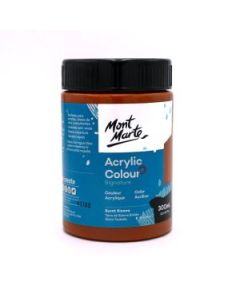 Mont Marte Signature Acrylic Paint - Jar of 300 ml (10.5 Oz) - Burnt Sienna