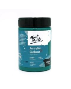 Mont Marte Signature Acrylic Paint - Jar of 300 ml (10.5 Oz) - Viridian