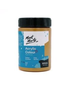 Mont Marte Signature Acrylic Paint - Jar of 300 ml (10.5 Oz) - Gold