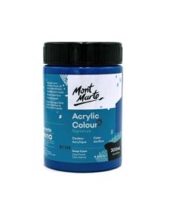 Mont Marte Signature Acrylic Paint - Jar of 300 ml (10.5 Oz) - Deep Cyan