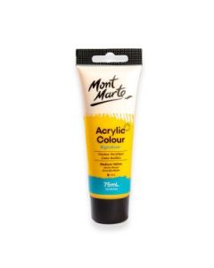 Mont Marte Signature Acrylic Paint - Tube of 75 ml (2.5 Oz) - Medium Yellow