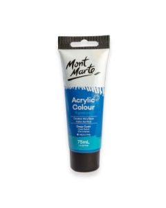 Mont Marte Signature Acrylic Paint - Tube of 75 ml (2.5 Oz) - Deep Cyan