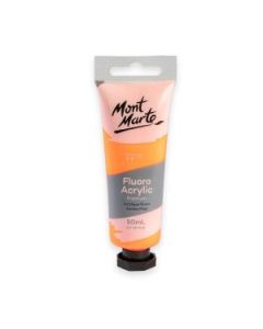 Mont Marte Premium Acrylic Paint - Tube of 50 ml (1.7 Oz) - Fluorescent Orange